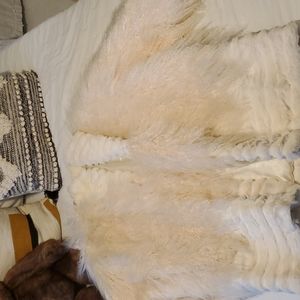 Mongolian Lamb with rabbit trim coat/jacket. Size large -xl